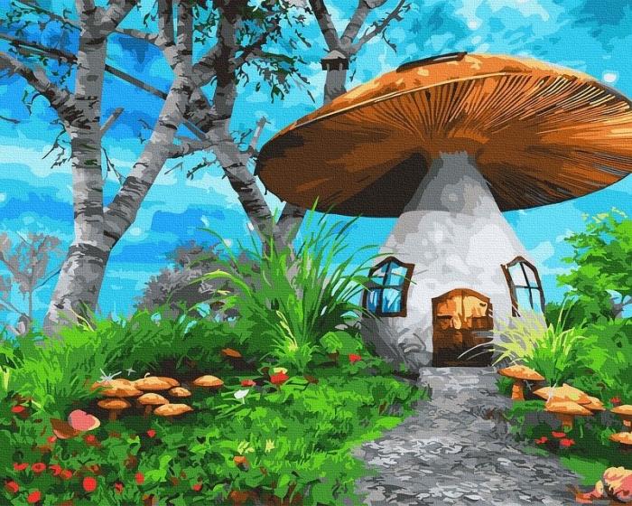 Neutralus  piešimas su skaičiais tapyba pagal numerius -   Grybų karalius 40x50 cm + Medinis Rėmas