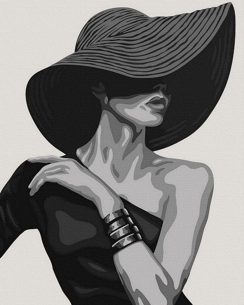 Moteriškas ir seksualus piešimas su skaičiais tapyba pagal numerius -   Elegantiškas siluetas 40x50 cm + Medinis Rėmas