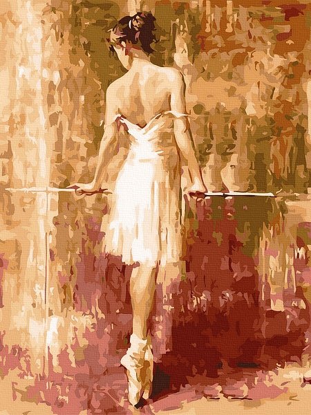 Moteriškas ir seksualus piešimas su skaičiais tapyba pagal numerius -   Baleto šokėja 30x40 cm + Medinis Rėmas