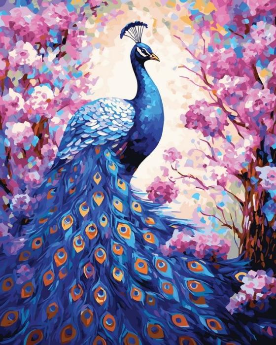 piešimas su skaičiais tapyba pagal numerius -   Povas tarp gėlių 40x50 cm + Medinis Rėmas
