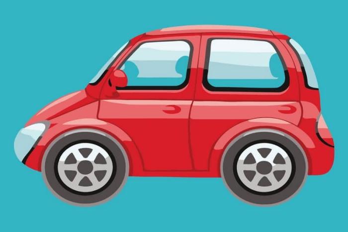 piešimas su skaičiais tapyba pagal numerius -   Raudonas animacinis automobilis 20x30 cm + Medinis Rėmas